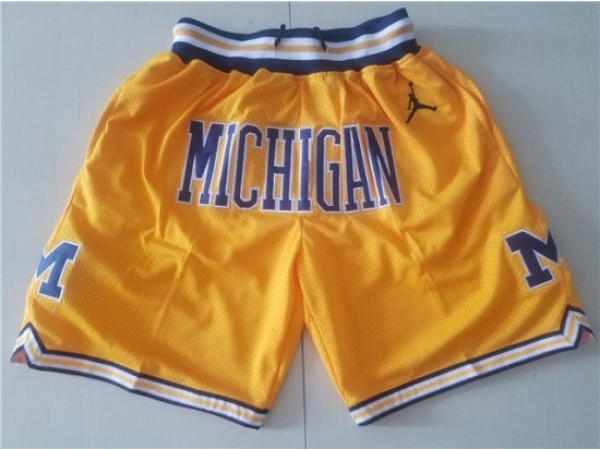 Michigan Wolverines Just Don "Michigan" Gold Basketball Shorts
