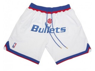 Washington Bullets Just Don "Bullets" White Basketball Shorts