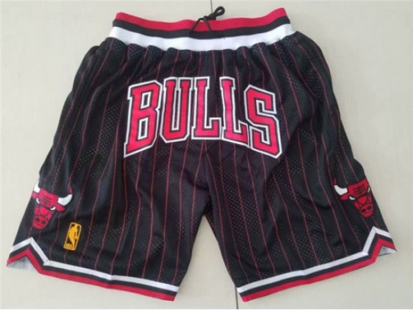 Chicago Bulls Just Don "Bulls" Black Pinstripe Basketball Shorts