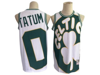 Boston Celtics #0 Jayson Tatum White 'Big Face' Hardwood Classics Jersey