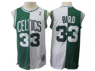 Boston Celtics #33 Larry Bird Green/White Split 1985/86 Hardwood Classics Jersey