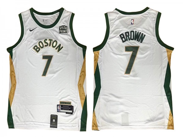 Boston Celtics #7 Jaylen Brown White 2023/24 City Edition Swingman Jersey