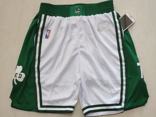 Boston Celtics White 75th Anniversary Basketball Shorts
