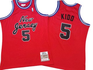 M&N New Jersey Nets #5 Jason Kidd Red 2006-07 Hardwood Classics Jersey