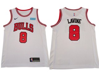 Chicago Bulls #8 Zach LaVine White Jersey