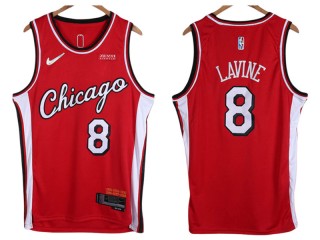 Chicago Bulls #8 Zach LaVine Red 2022 City Edition Swingman Jersey