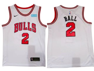 Chicago Bulls #2 Lonzo Ball White Jersey