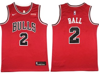 Chicago Bulls #2 Lonzo Ball Red 75th Anniversary Swingman Jersey