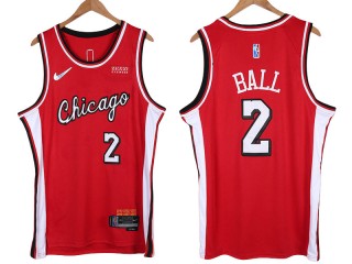 Chicago Bulls #2 Lonzo Ball Red 2022 City Edition Swingman Jersey