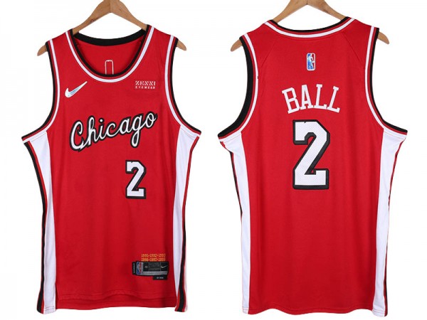 Chicago Bulls #2 Lonzo Ball Red 2022 City Edition Swingman Jersey