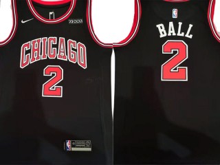 Chicago Bulls #2 Lonzo Ball Black Jersey