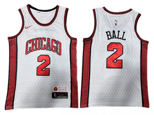 Chicago Bulls #2 Lonzo Ball 2022/23 White City Edition Swingman Jersey