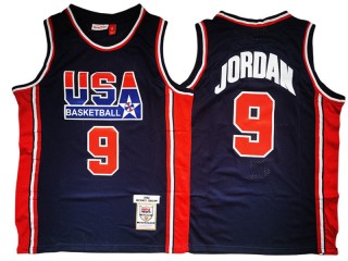 M&N #9 Michael Jordan Navy USA Basketball Home 1992 Dream Team Jersey