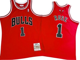 M&N Chicago Bulls #1 Derrick Rose Red 2008/09 Hardwood Classics Jersey
