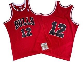 M&N Chicago Bulls #12 Michael Jordan Red 1990 Hardwood Classics Jersey
