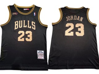 M&N Chicago Bulls #23 Michael Jordan Black/Golden 1997/98 Hardwood Classics Jersey