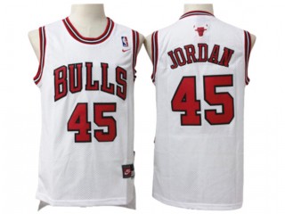 Chicago Bulls #45 Michael Jordan White Throwback Jersey