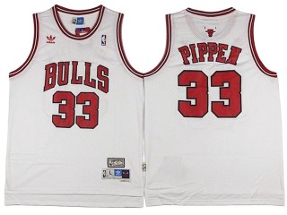 Chicago Bulls #33 Scottie Pippen White Hardwood Classics Jersey