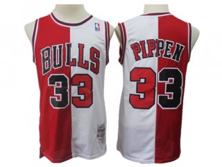 Chicago Bulls #33 Scottie Pippen Red/White 1997/98 Split Hardwood Classics Jersey