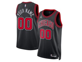 Custom Chicago Bulls Black Statement Edition Jersey