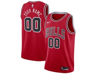 Custom Chicago Bulls Red Icon Edition Jersey