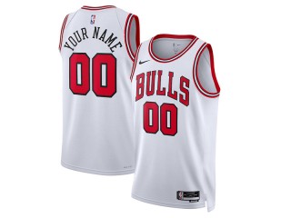 Custom Chicago Bulls White Association Edition Jersey