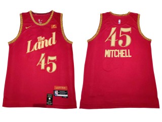 Cleveland Cavaliers #45 Donovan Mitchell Red 2023/24 City Edition Swingman Jersey 