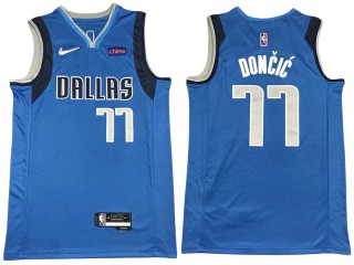 Dallas Mavericks #77 Luka Doncic Blue Jersey