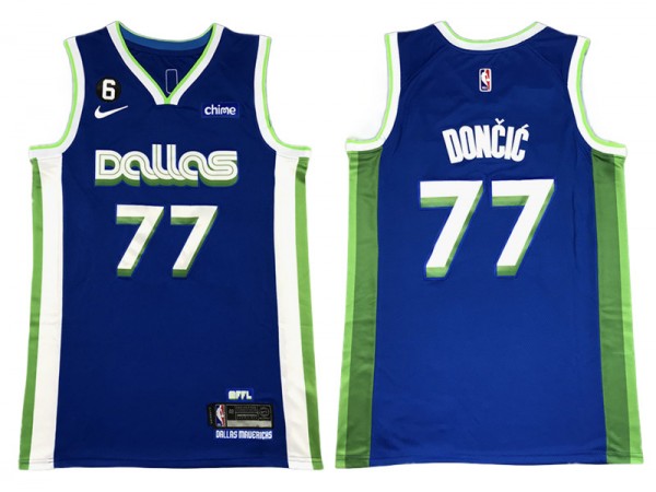 Dallas Mavericks #77 Luka Doncic Blue 2022/23 City Edition Swingman Jersey
