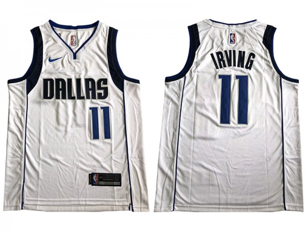 Dallas Mavericks #11 Kyrie Irving White Embroider Jersey