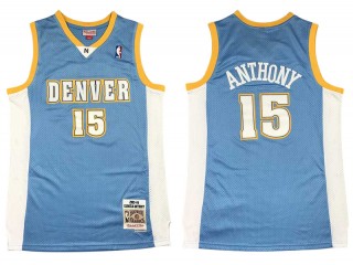 M&N Denver Nuggets #15 Carmelo Anthony Light Blue 2003-04 Hardwood Classic Jersey   