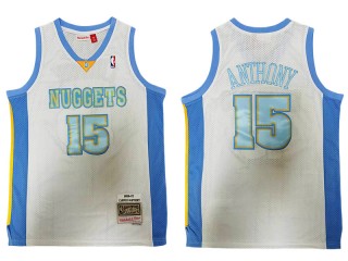 M&N Denver Nuggets #15 Carmelo Anthony White 2003-04 Hardwood Classic Jersey   