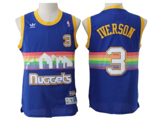 Denver Nuggets #3 Allen Iverson Blue Hardwood Classic Jersey