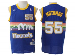 Denver Nuggets #55 Dikembe Mutombo Blue Hardwood Classic Jersey