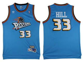 Detroit Pistons #33 Grant Hill Light Blue 1988/89 Hardwood Classics Jersey