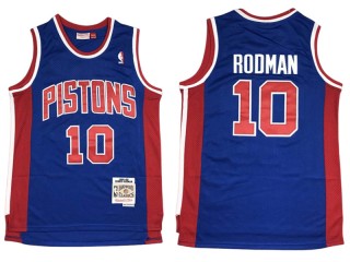 M&N Detroit Pistons ##10 Dennis Rodman Blue 1988/89 Hardwood Classics Jersey