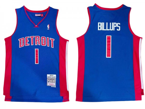M&N Detroit Pistons #1 Chauncey Billups Blue 2003/04 Hardwood Classics Jersey