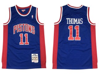 M&N Detroit Pistons #11 Isiah Thomas Blue 1988/89 Hardwood Classics Jersey