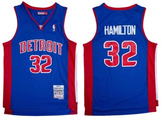 M&N Detroit Pistons #32 Richard Hamilton Blue 2003/04 Hardwood Classics Jersey