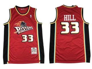 M&N Detroit Pistons #33 Grant Hill Red 1988/89 Hardwood Classics Jersey