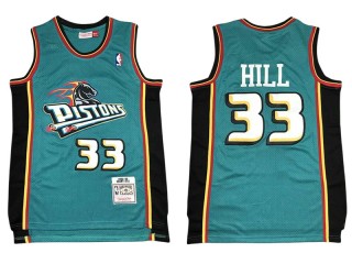 M&N Detroit Pistons #33 Grant Hill Teal 1988/89 Hardwood Classics Jersey