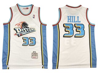 M&N Detroit Pistons #33 Grant Hill White 1988/89 Hardwood Classics Jersey
