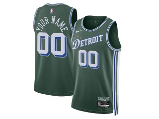 Custom Detroit Pistons Green 2022/23 City Edition Jersey