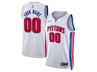 Custom Detroit Pistons White Association Edition Jersey
