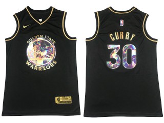Golden State Warriors #30 Stephen Curry Black Gold Diamond Swingman Jersey
