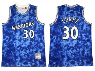 M&N Golden State Warriors #30 Stephen Curry Blue Galaxy Jersey