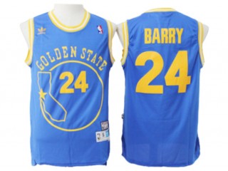 Golden State Warriors #24 Rick Barry Blue Hardwood Classic Jersey