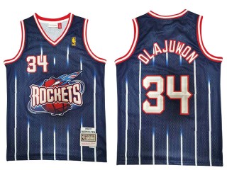 M&N Houston Rockets #34 Hakeem Olajuwon Navy 1996/97 Hardwood Classic Jersey