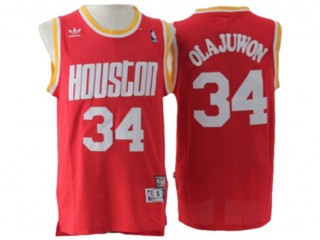 Houston Rockets #34 Hakeem Olajuwon Red Hardwood Classic Jersey