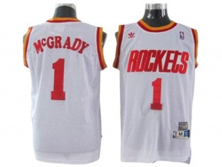 Houston Rockets #1 Tracy McGrady White Hardwood Classic Jersey